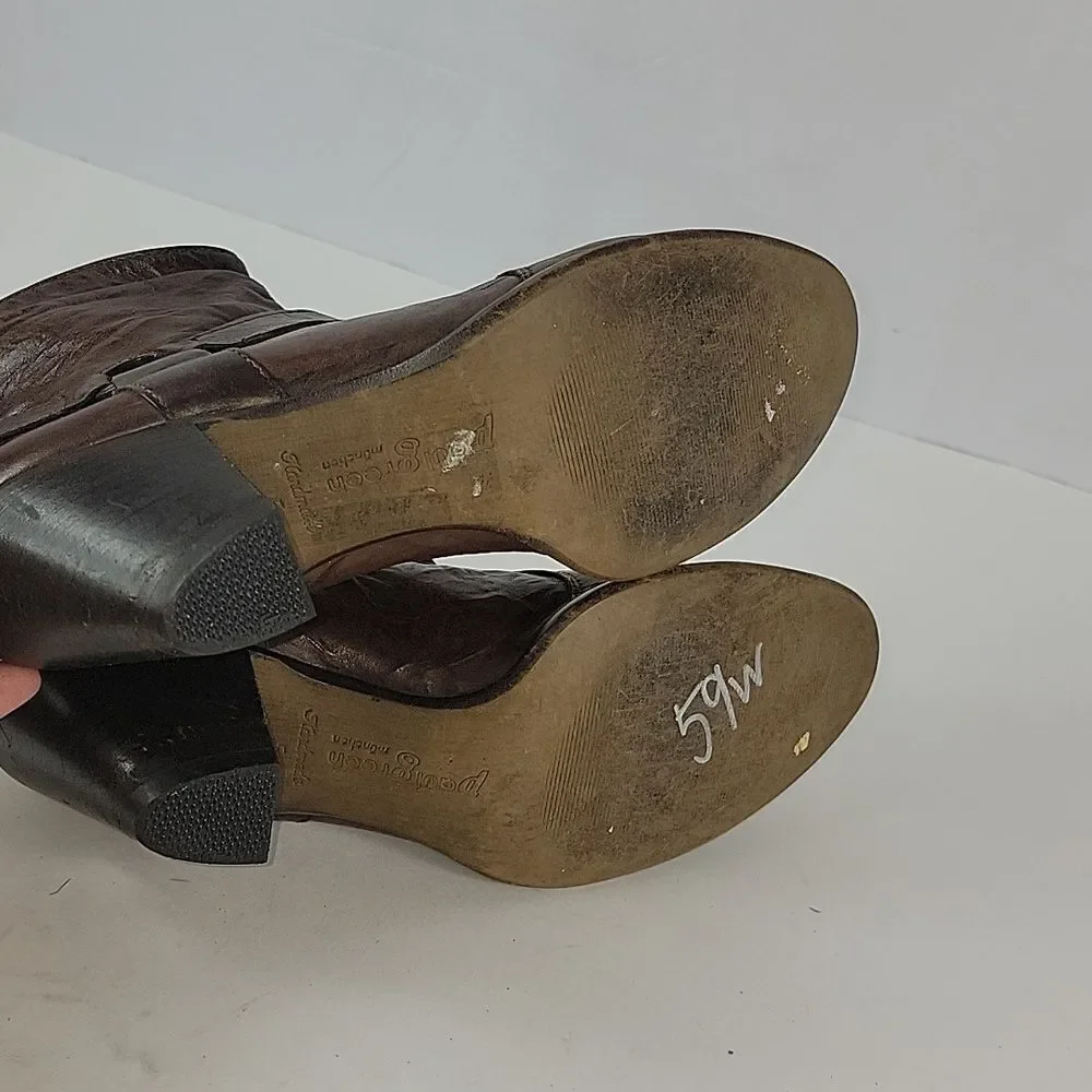 Paul Green Strappy Brown Leather Handmade Women's‎ Ankle Boots